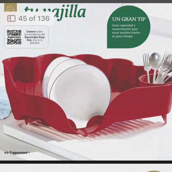 Tupperware Dish Drainer Red - Picture 7 of 7